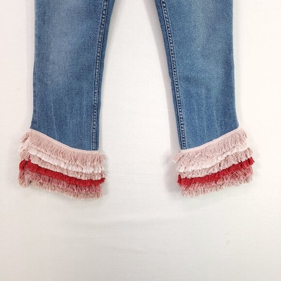 Anthropologie McGuire Jeans Valletta Straight Fringe Cropped Denim Size 25 - Picture 13 of 16